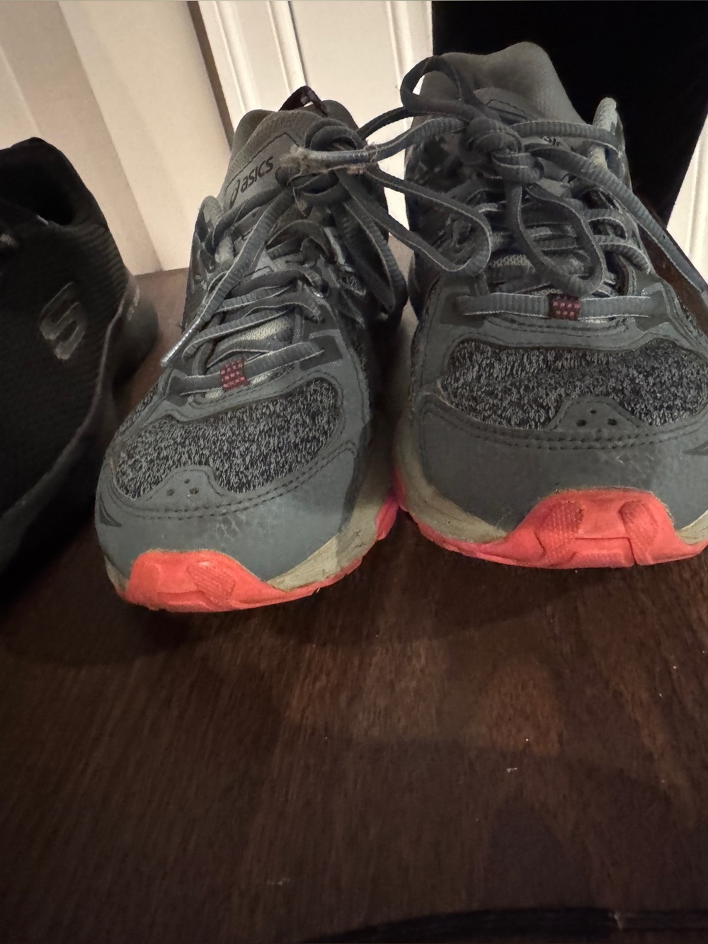 ASICS Women's Gray Running Sneakers with Coral Accents
